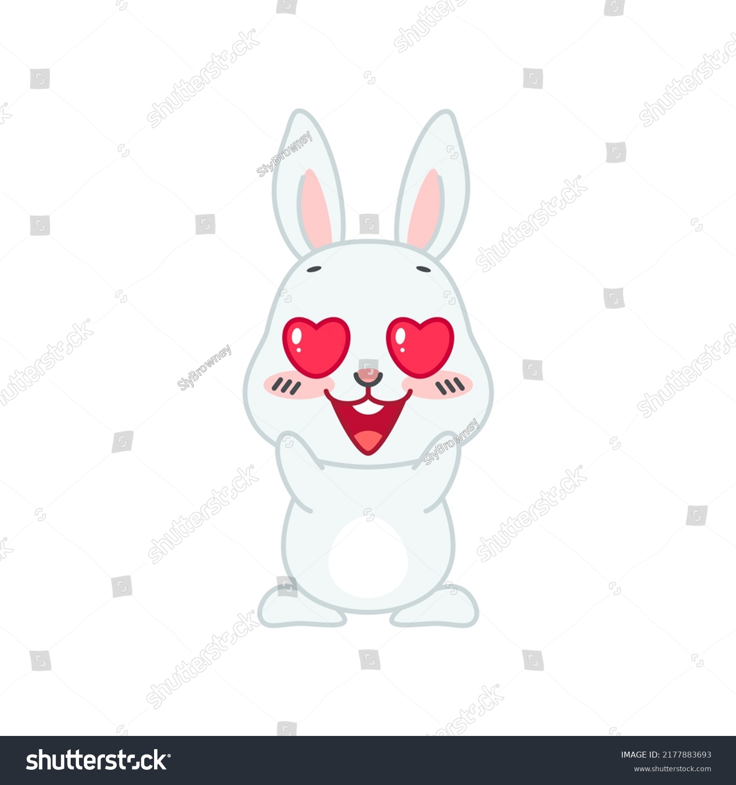 Cute Bunny Love Flat Cartoon Illustration Stock Vector (Royalty Free ...