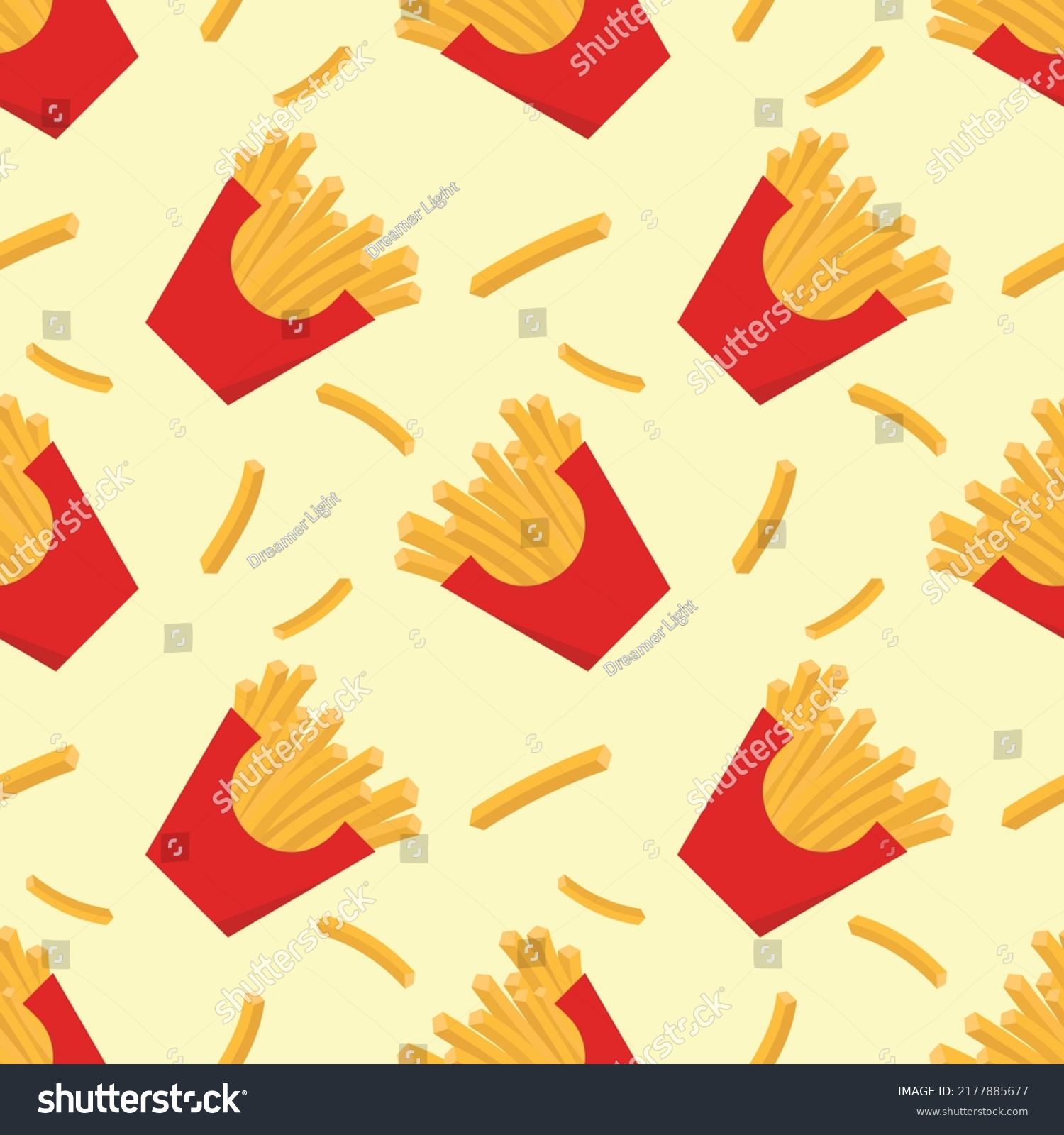 French Fries Pattern Background Seamless Vector Stock Vector (Royalty ...