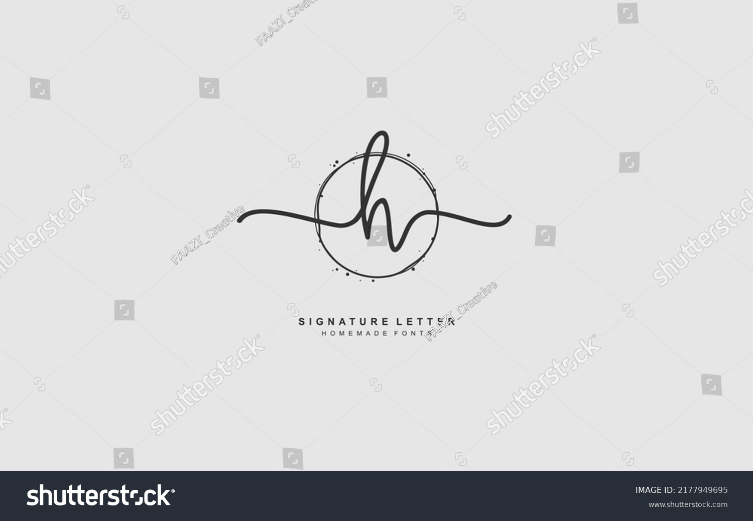 H Initial Letter Handwriting Signature Logo Stock Vector (royalty Free 