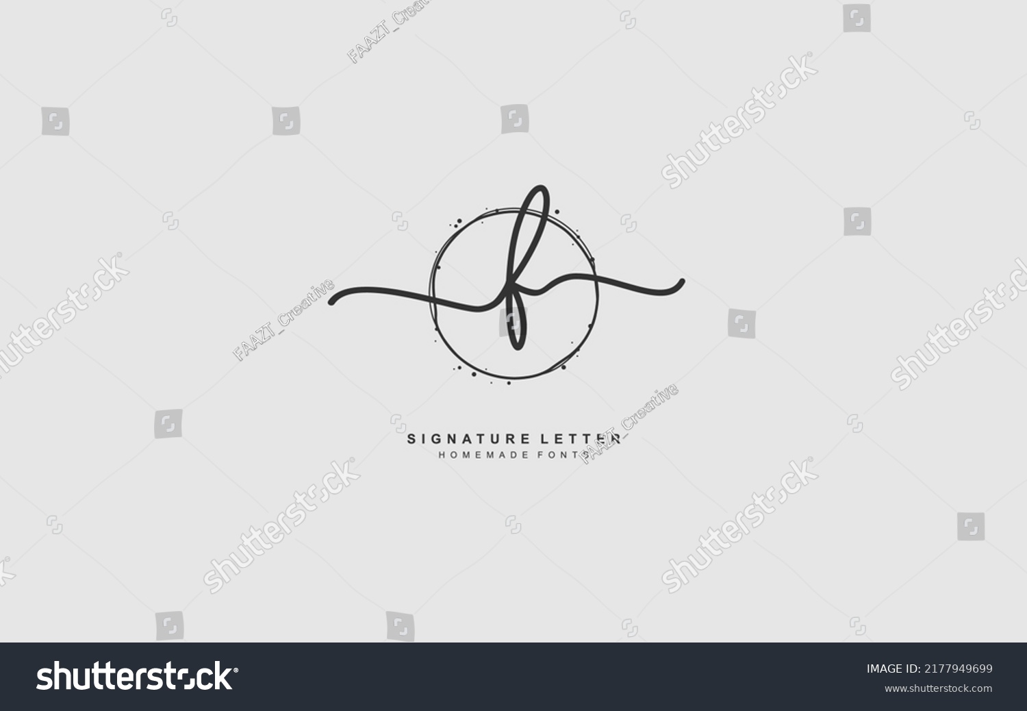 F Initial Letter Handwriting Signature Logo Stock Vector (Royalty Free ...