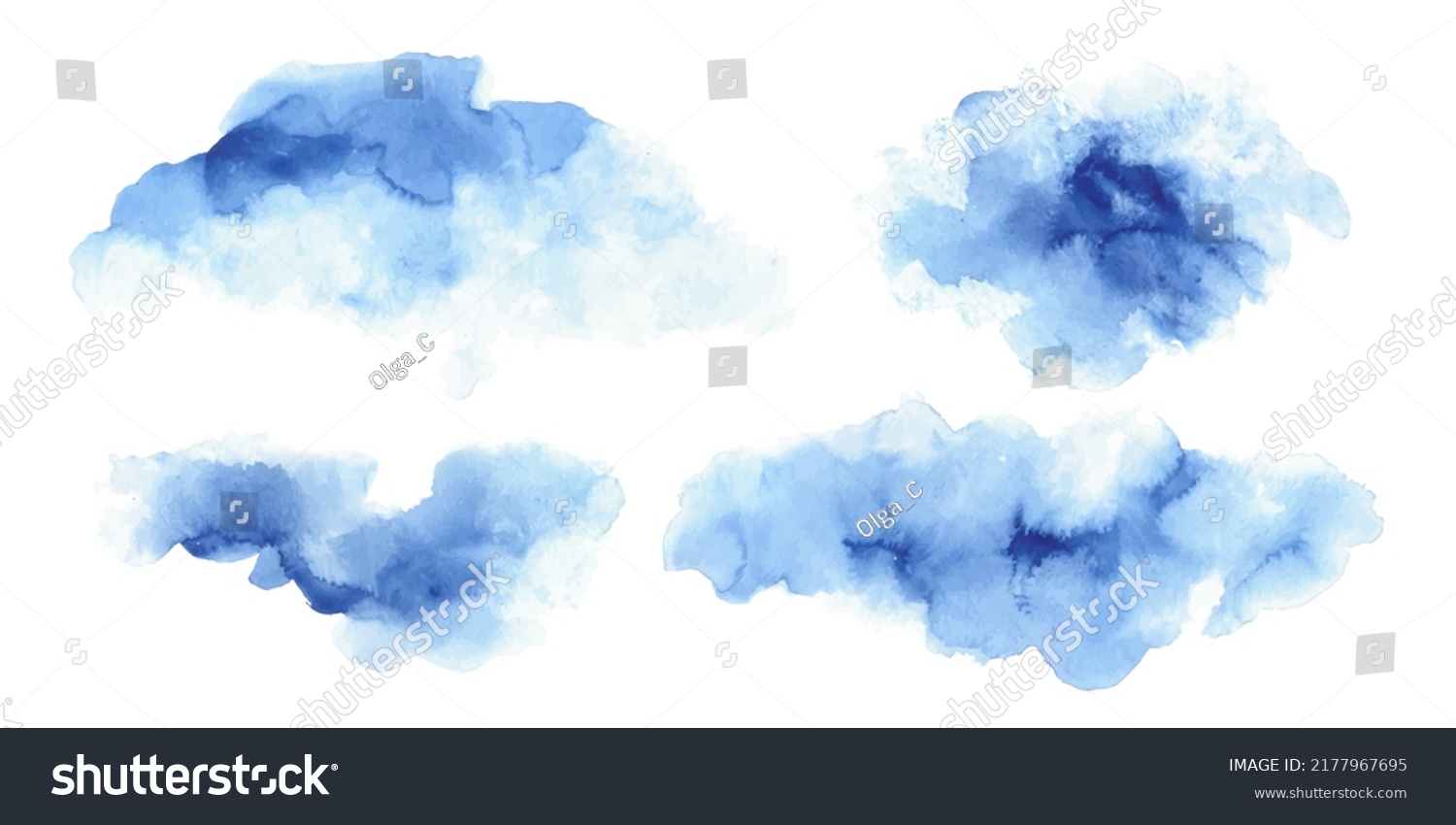 Blue Watercolor Abstract Background Form Design Stock Vector (Royalty ...