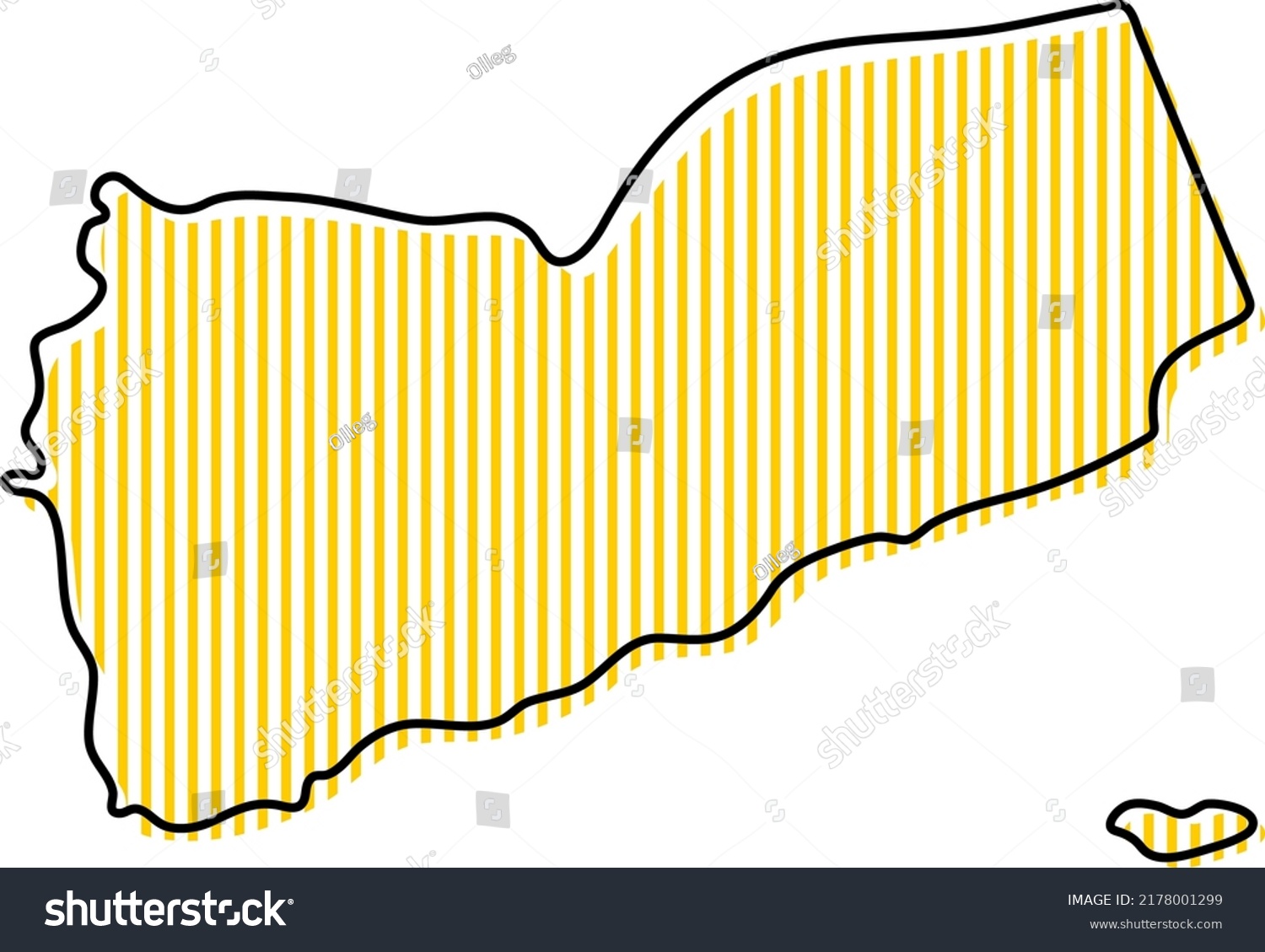 Stylized Simple Outline Map Yemen Icon Stock Vector Royalty Free 2178001299 Shutterstock 