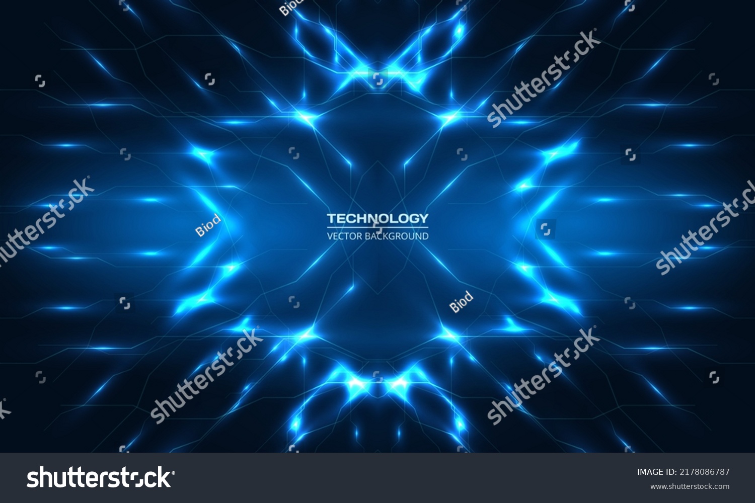 Digital Technology Background Blue Lines Light Stock Vector (Royalty ...