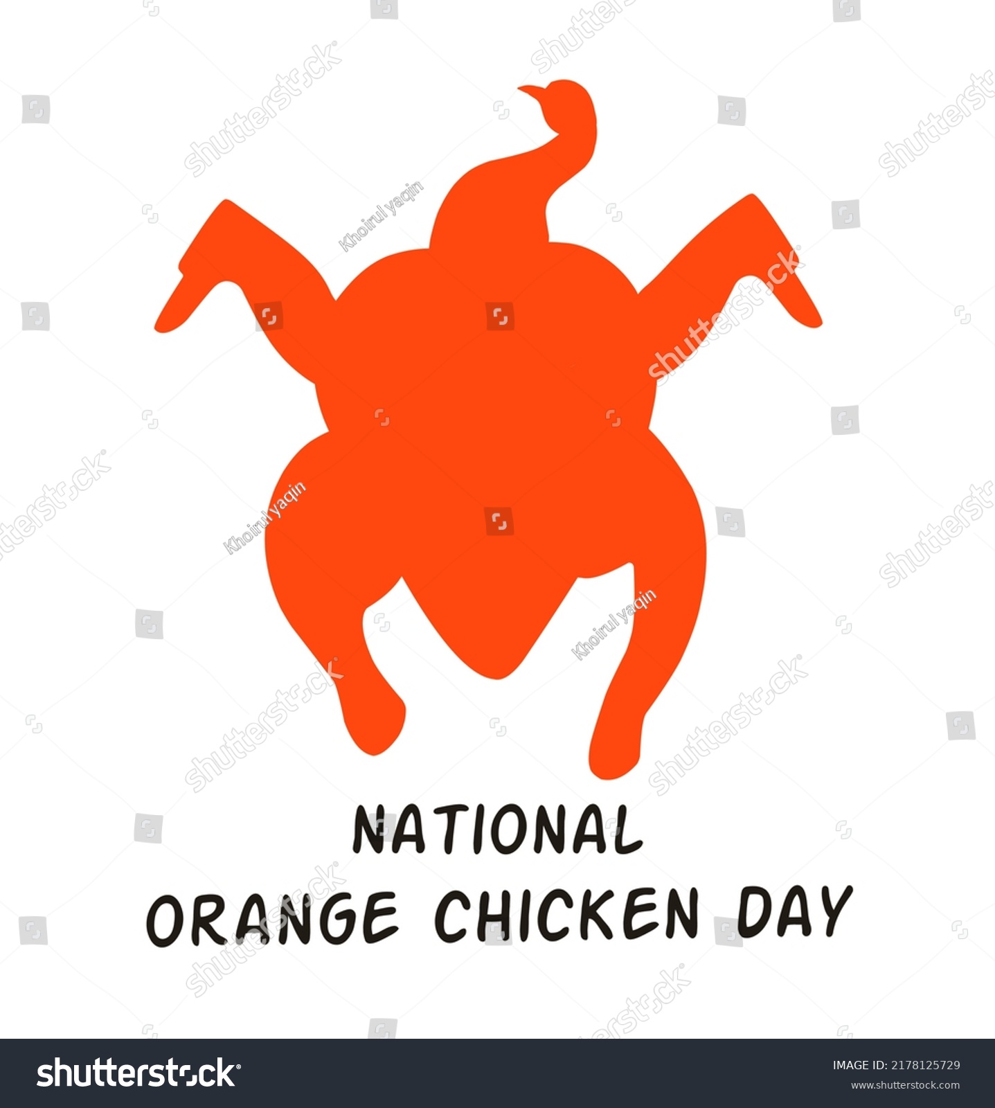 Vector Illustration National Orange Chicken Day Stock Vector (Royalty