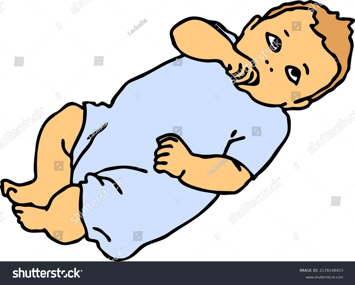 Baby Laying Moving Arms Legs Nice Stock Vector (Royalty Free ...