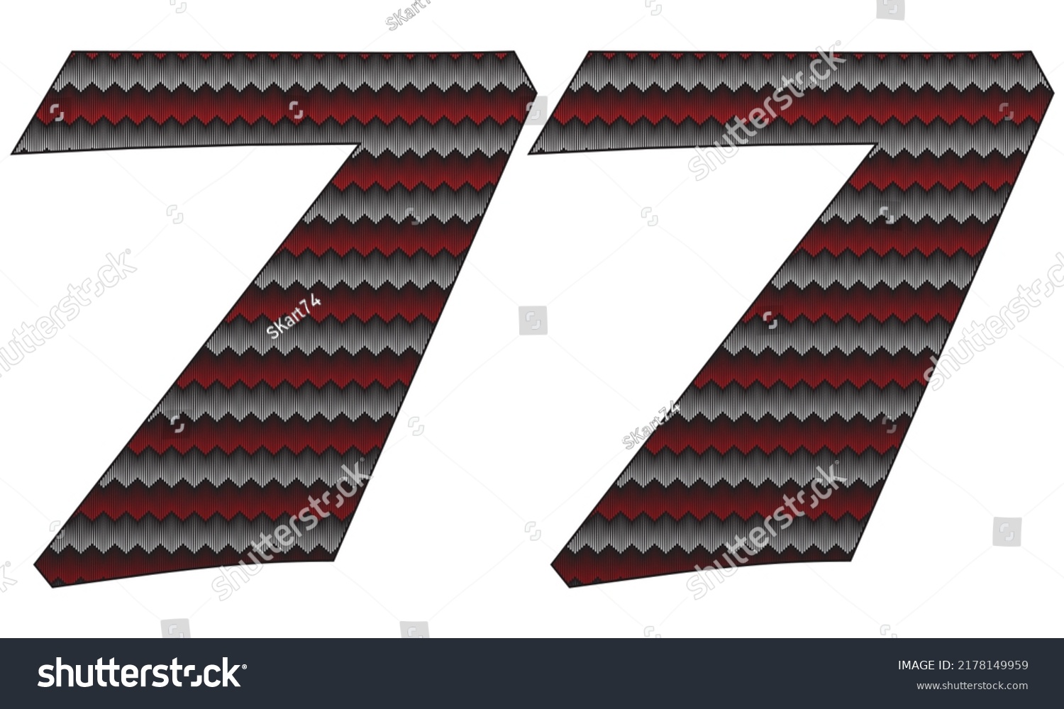 Number Seventy Seven Jersey Pattern Vector Stock Vector (Royalty Free ...