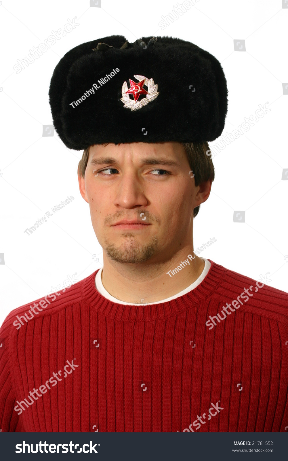 man in russian hat