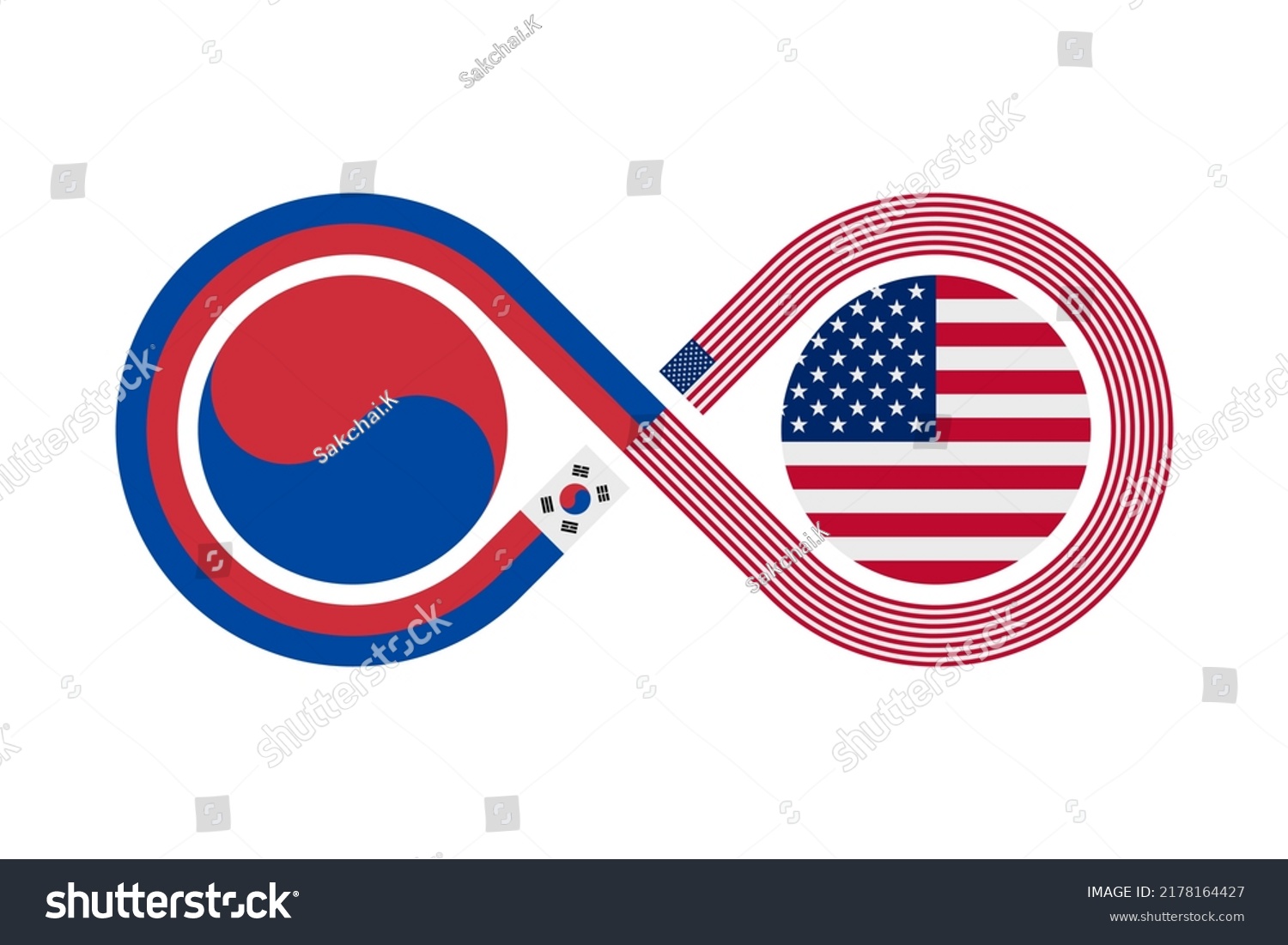 partnership-concept-korean-american-english-language-stock-vector