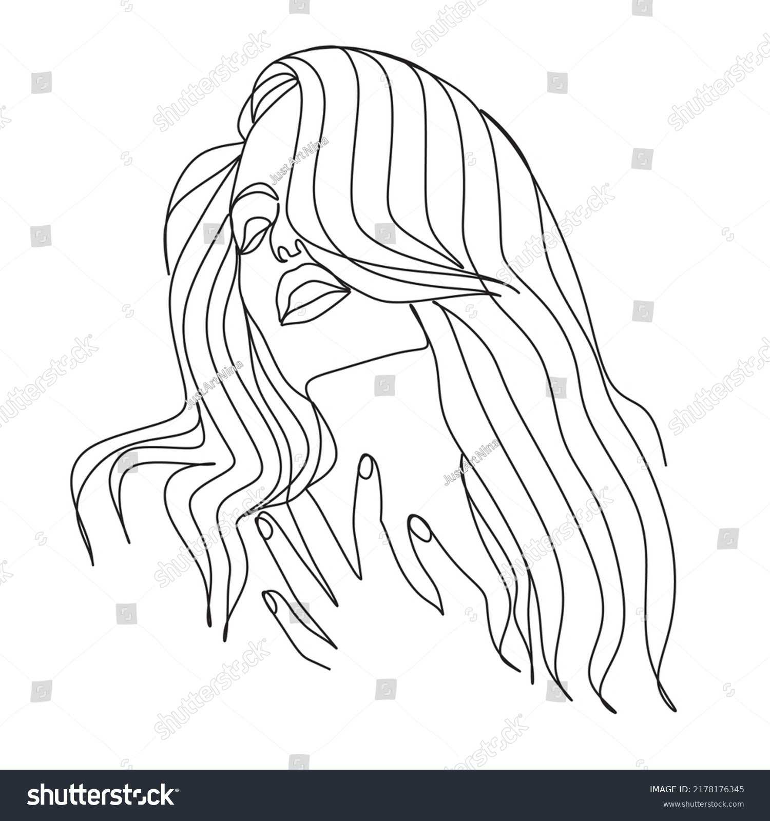 Abstract Woma One Line Art Vector Stock Vector (Royalty Free ...