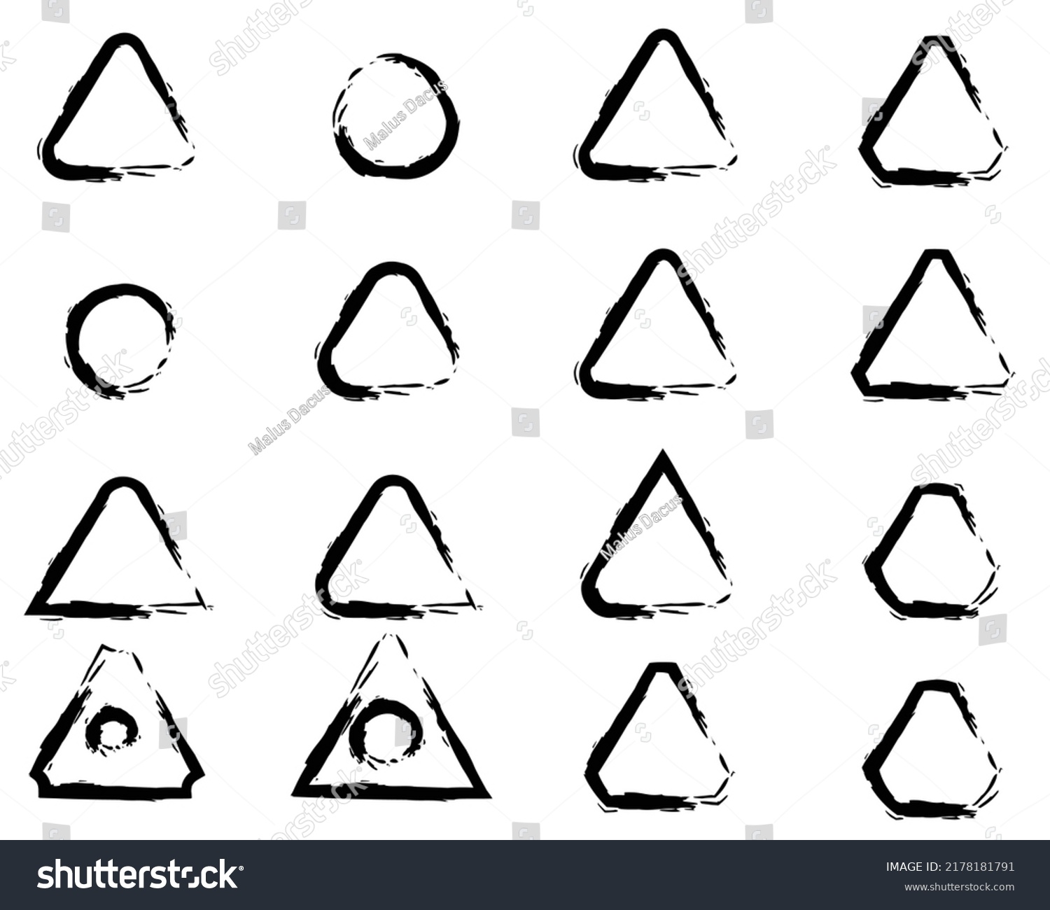 Triangle Geometry Round Corner Hand Drawn Stock Vector (Royalty Free ...