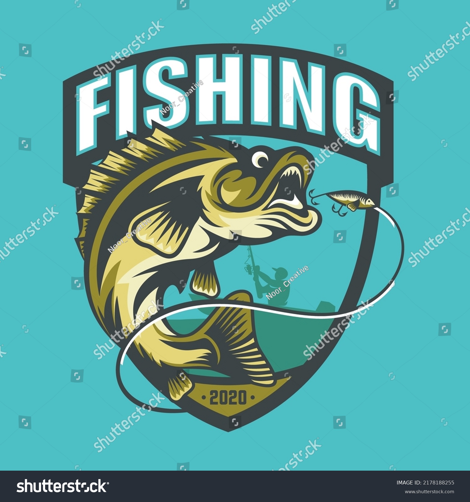 Fishing Logo Design Template Illustration Sport Stock Vector (Royalty ...