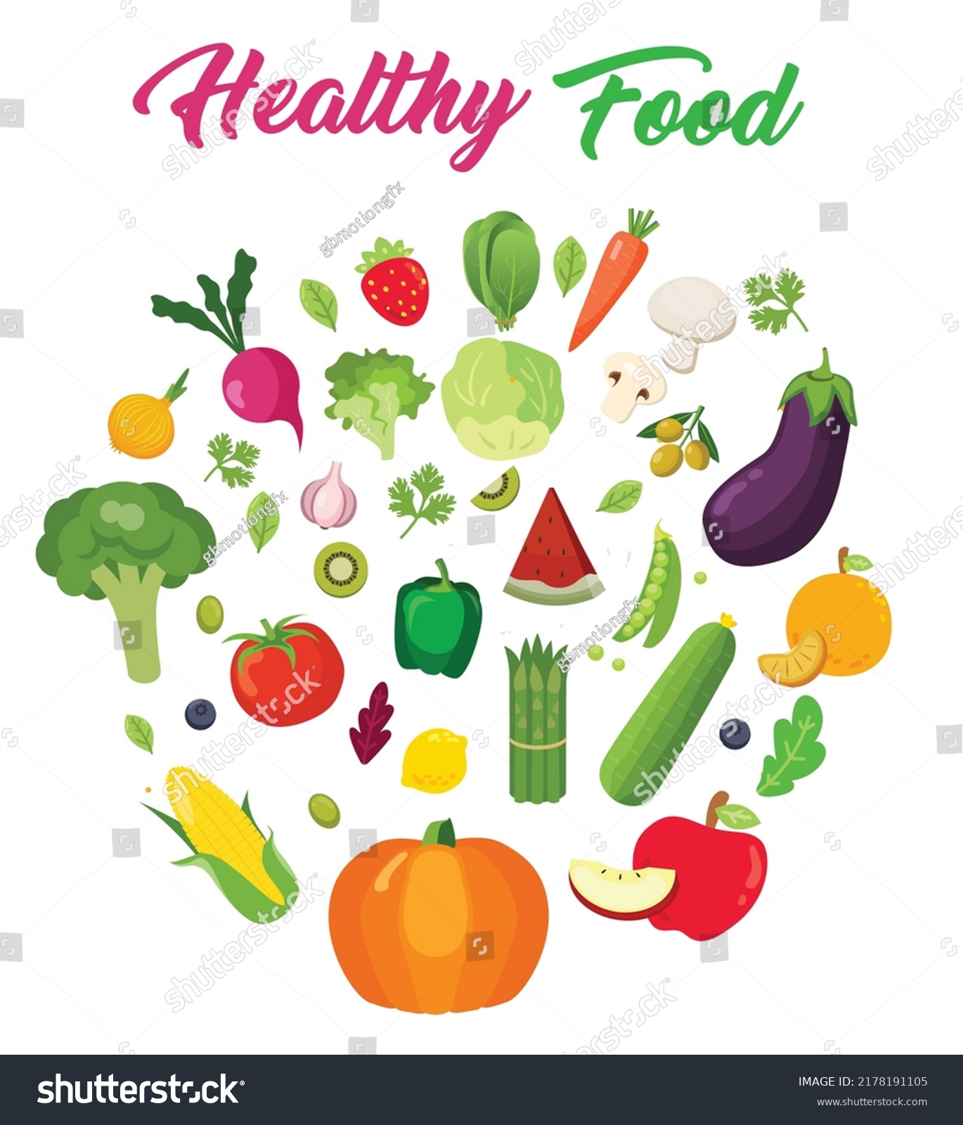 Healthy Food Vector Design Concept Stock Vector (Royalty Free ...