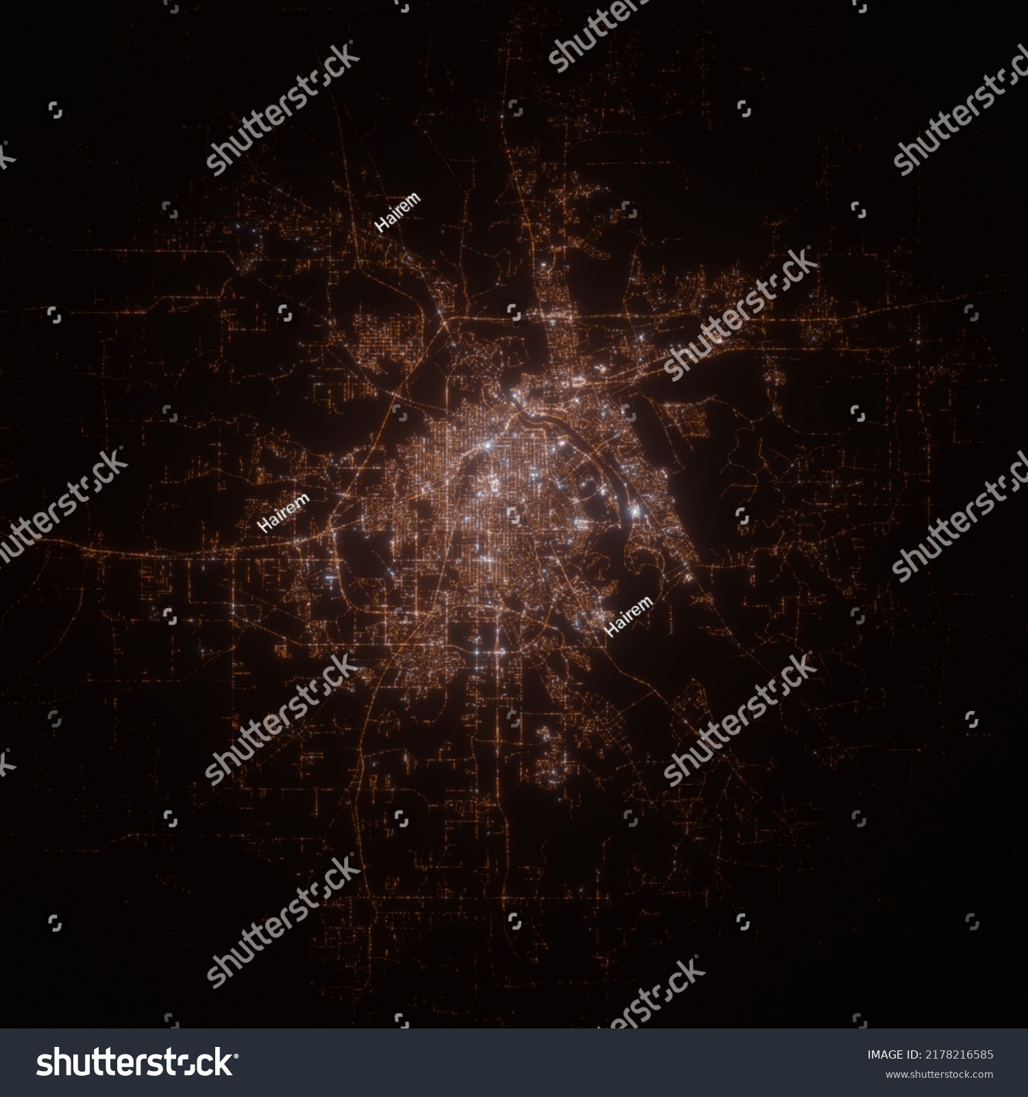 Shreveport Louisiana Usa Street Lights Map Stock Illustration ...