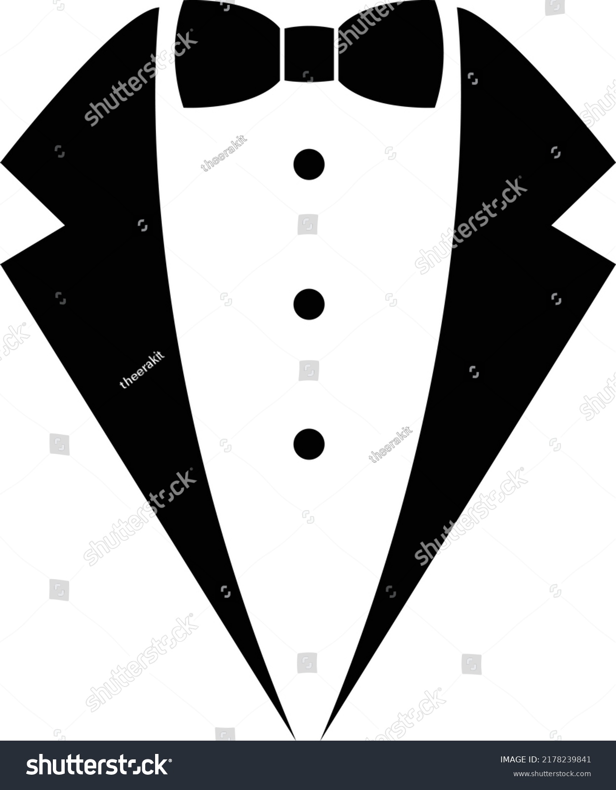 Waiter Suit Icon On White Background Stock Vector (Royalty Free ...