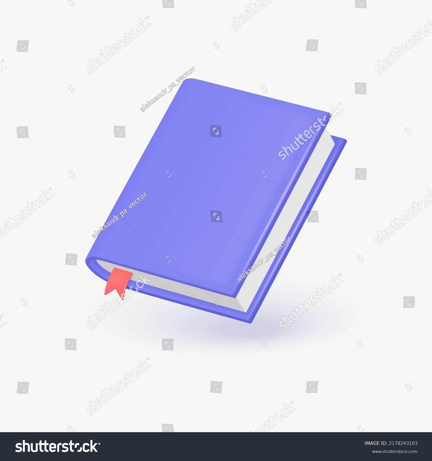 3d Book Icon Red Bookmark Realistic Stock Vector (Royalty Free ...