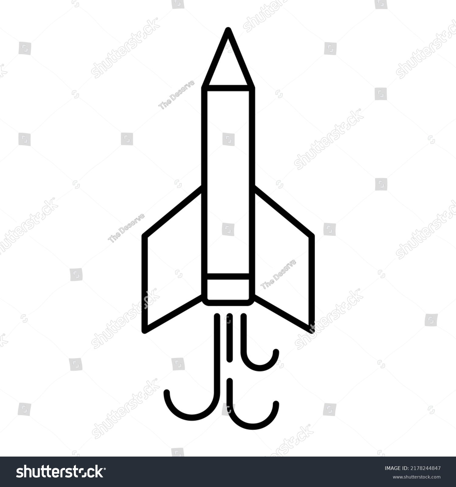 Missile Launch Vector Icon Which Suitable Stock Vector (Royalty Free ...