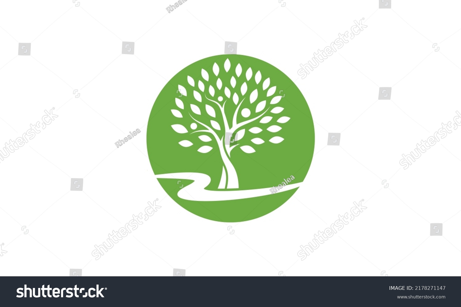 River Tree Logo Template Design Vector Stock Vector (Royalty Free ...