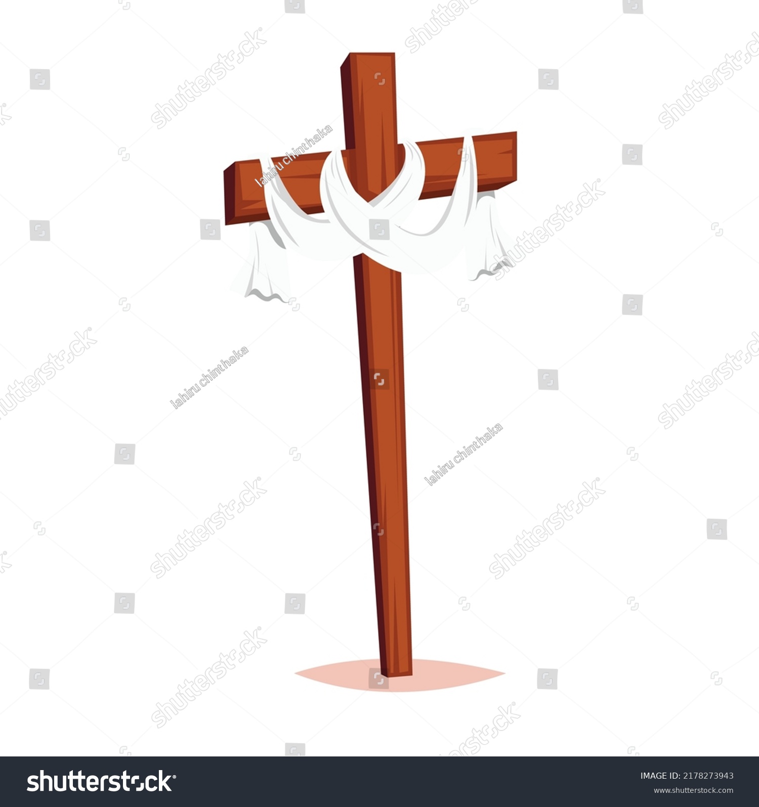 Wooden Cross Icon Cloth Retro Design Stock Vector (royalty Free 