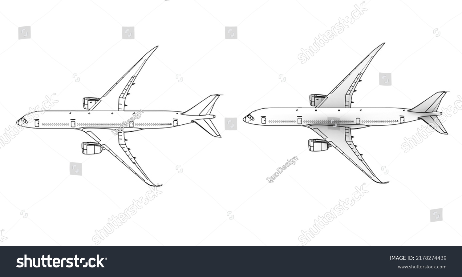 Contour Drawing Airplane Coloring Page Drawing Stock Illustration ...