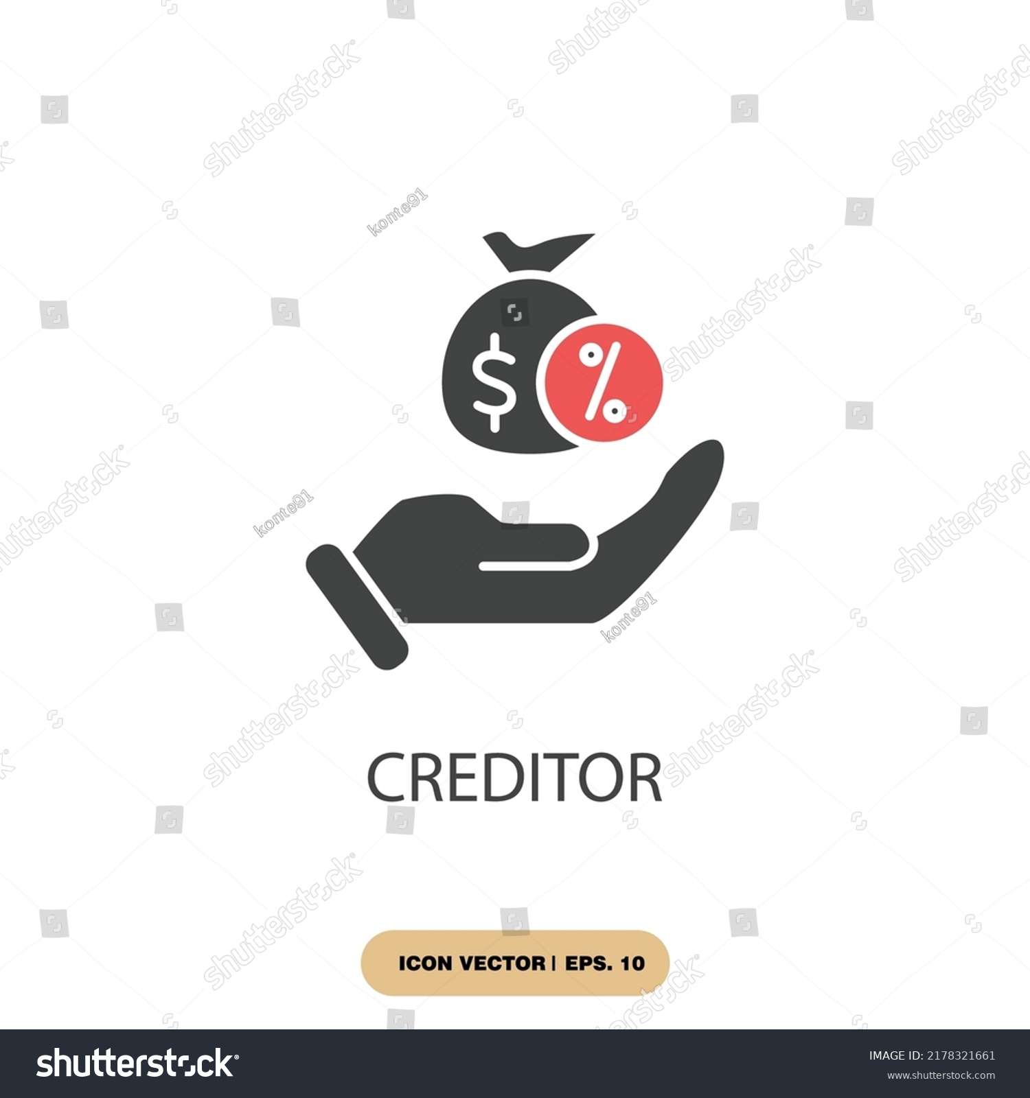 Creditor Icons Symbol Vector Elements Infographic Stock Vector (Royalty ...