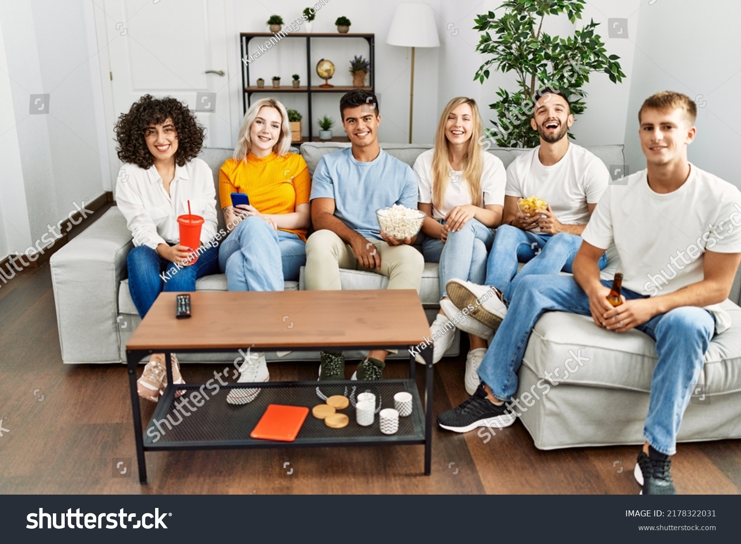 Group People Eating Snack Sitting On Stock Photo 2178322031 | Shutterstock