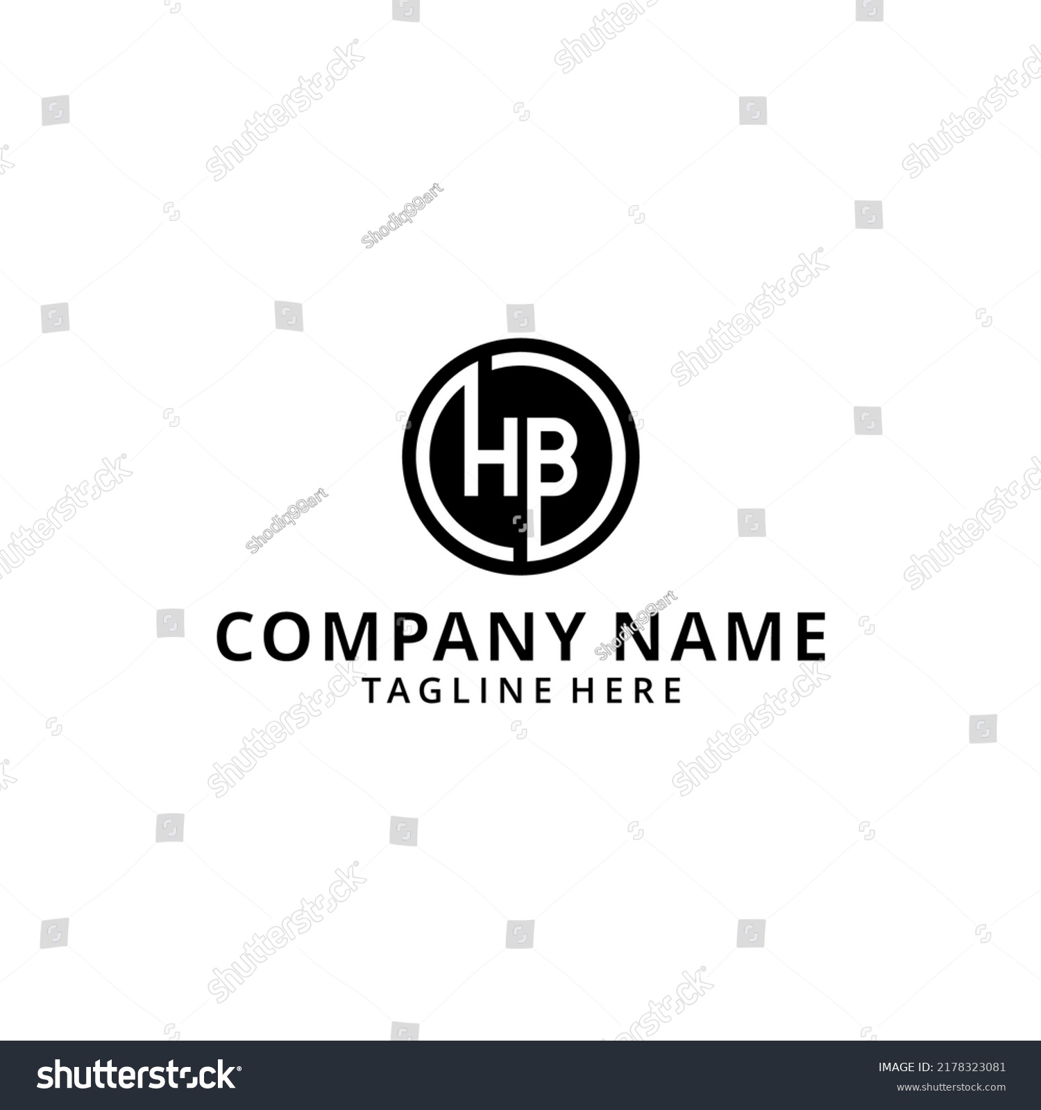 Illustration Hbbhhb Abstract Letters Logo Monogram Stock Vector ...