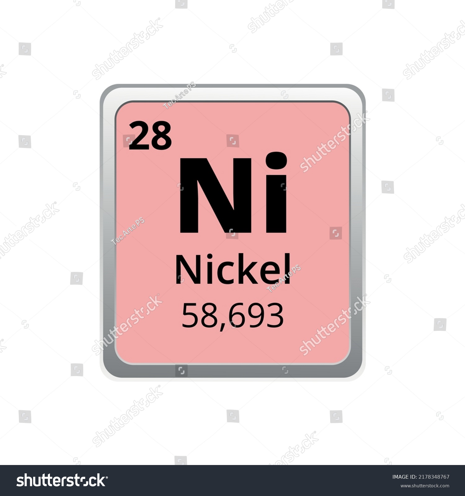 Periodic Table Element Nickel Icon On Stock Vector Royalty Free 2178348767 Shutterstock 2558