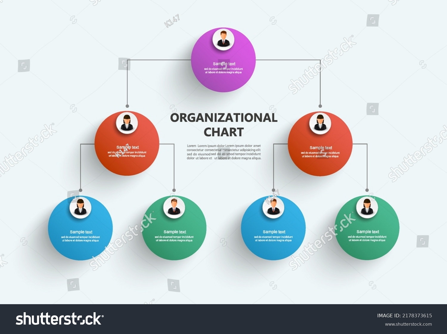 Corporate Organizational Chart Business Avatar Icons Stock Vector ...