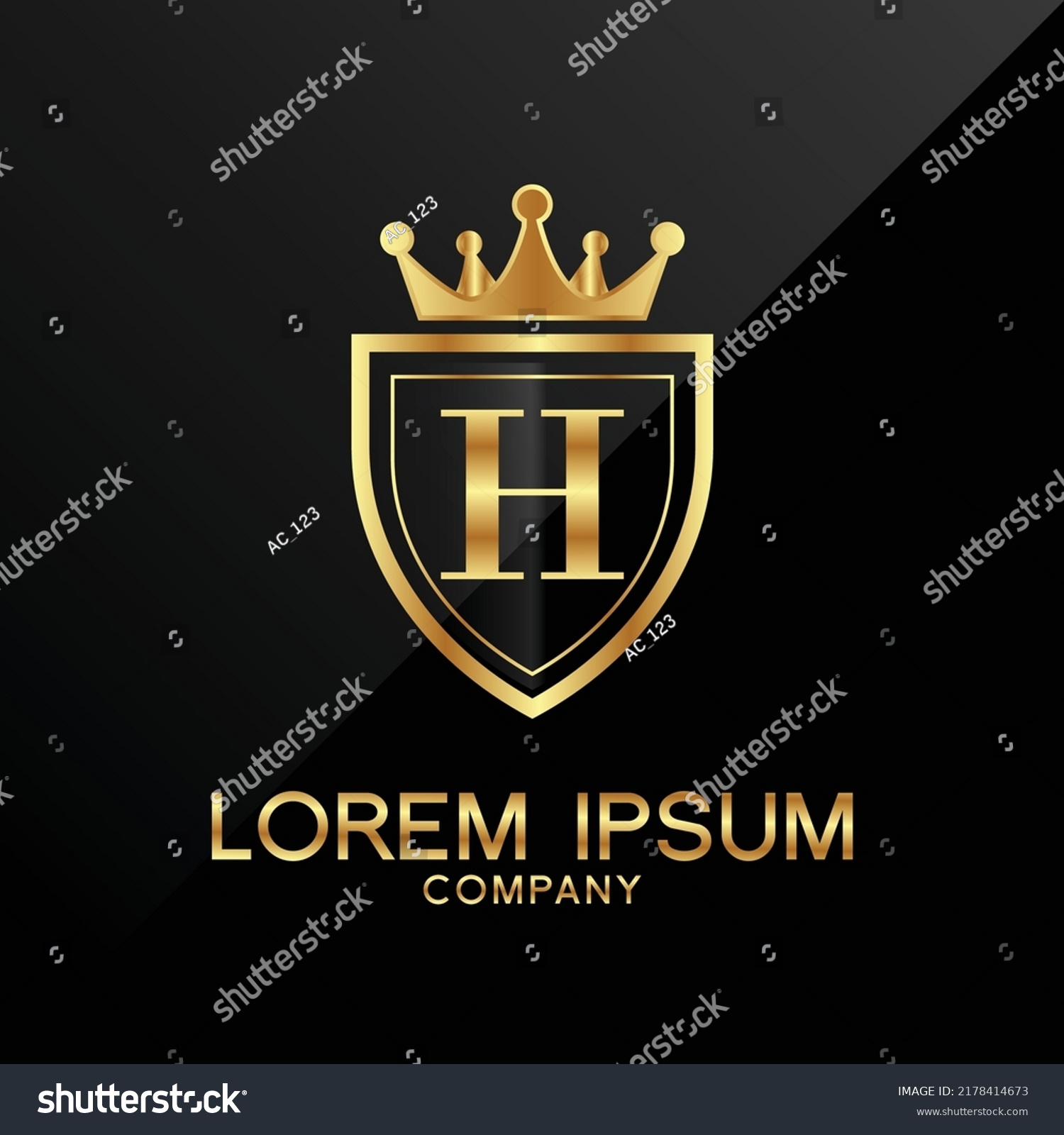 Letter H Crest Logo Alphabet Logotype Stock Vector (Royalty Free ...