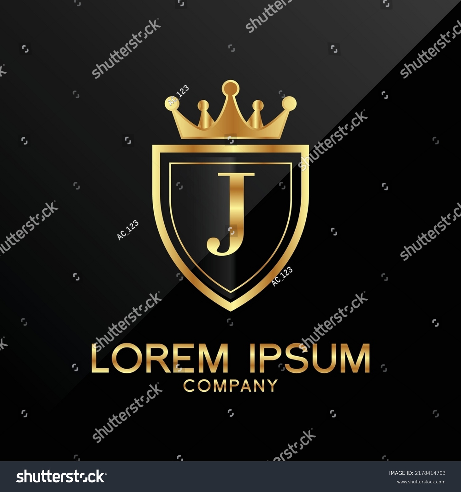 Letter J Crest Logo Alphabet Logotype Stock Vector (Royalty Free ...