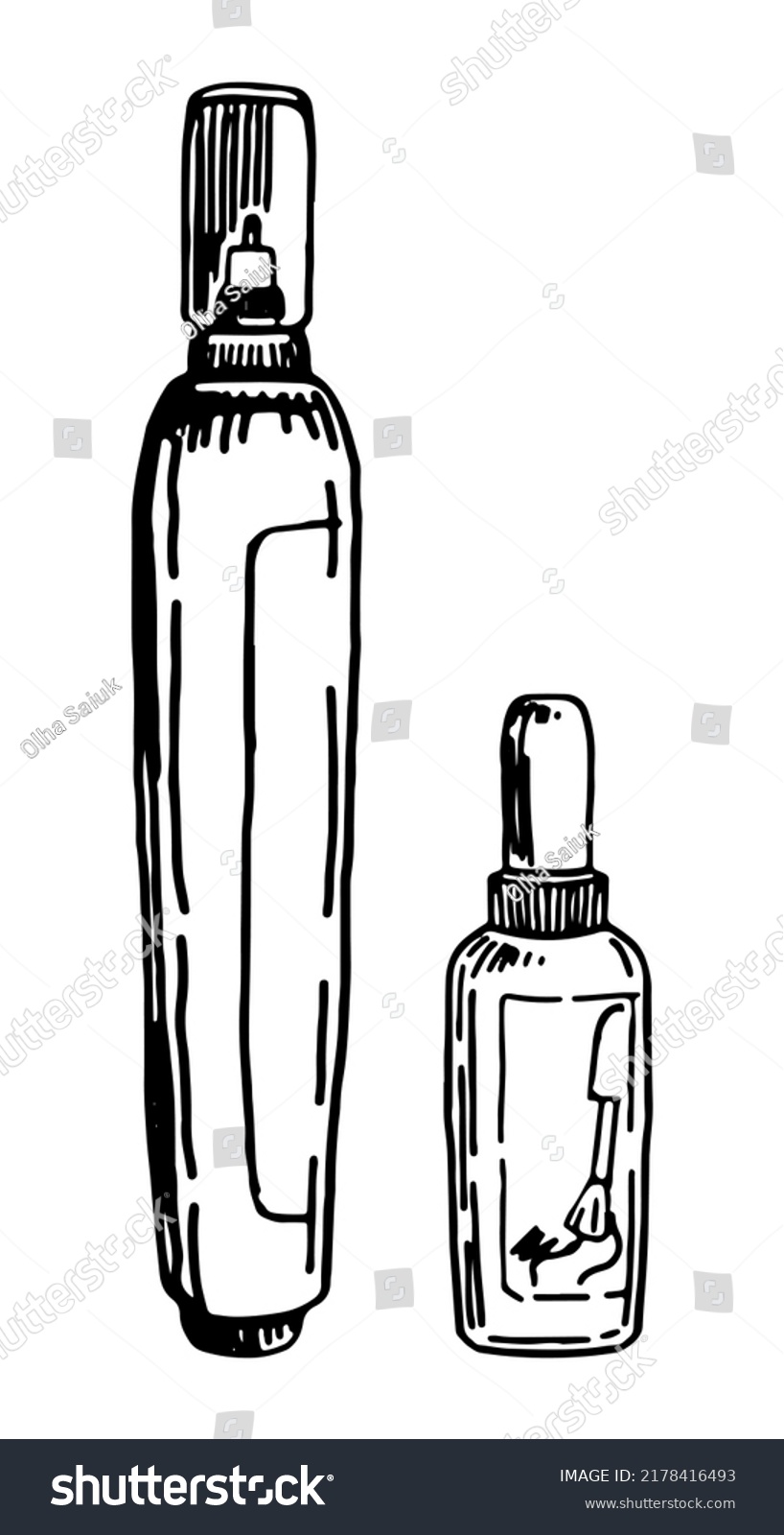 Correction Fluid Doodle Set Sketch School Stock Vector (Royalty Free ...