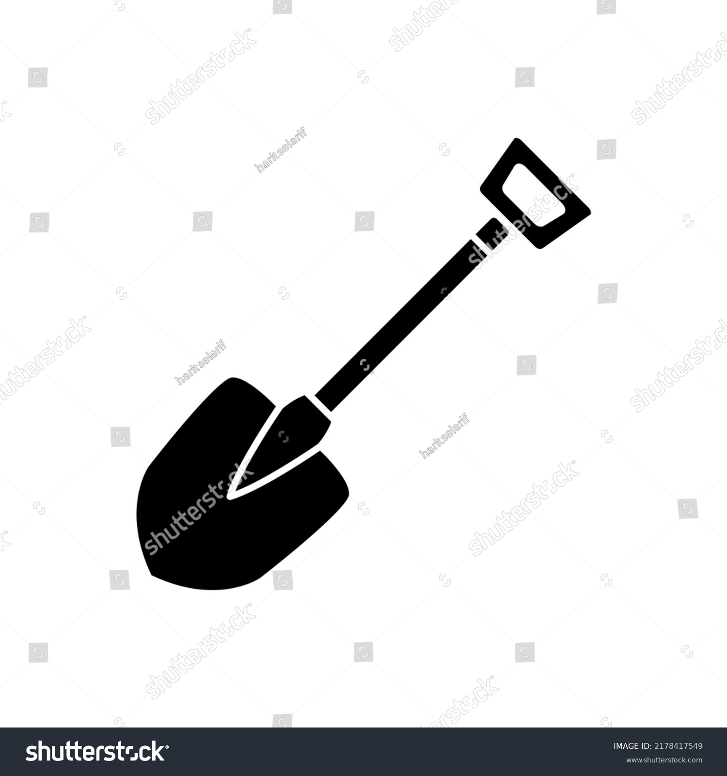 Shovel Con Vector Illustration Logo Template Stock Vector (Royalty Free ...