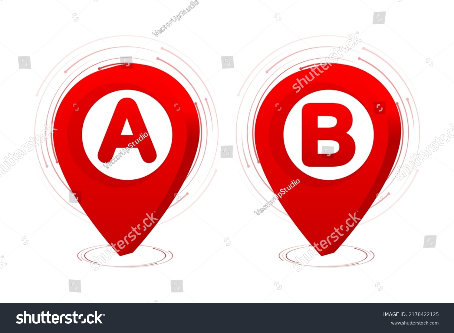 City Street B Map Track Distance Stock Vector (Royalty Free) 2178422125 ...