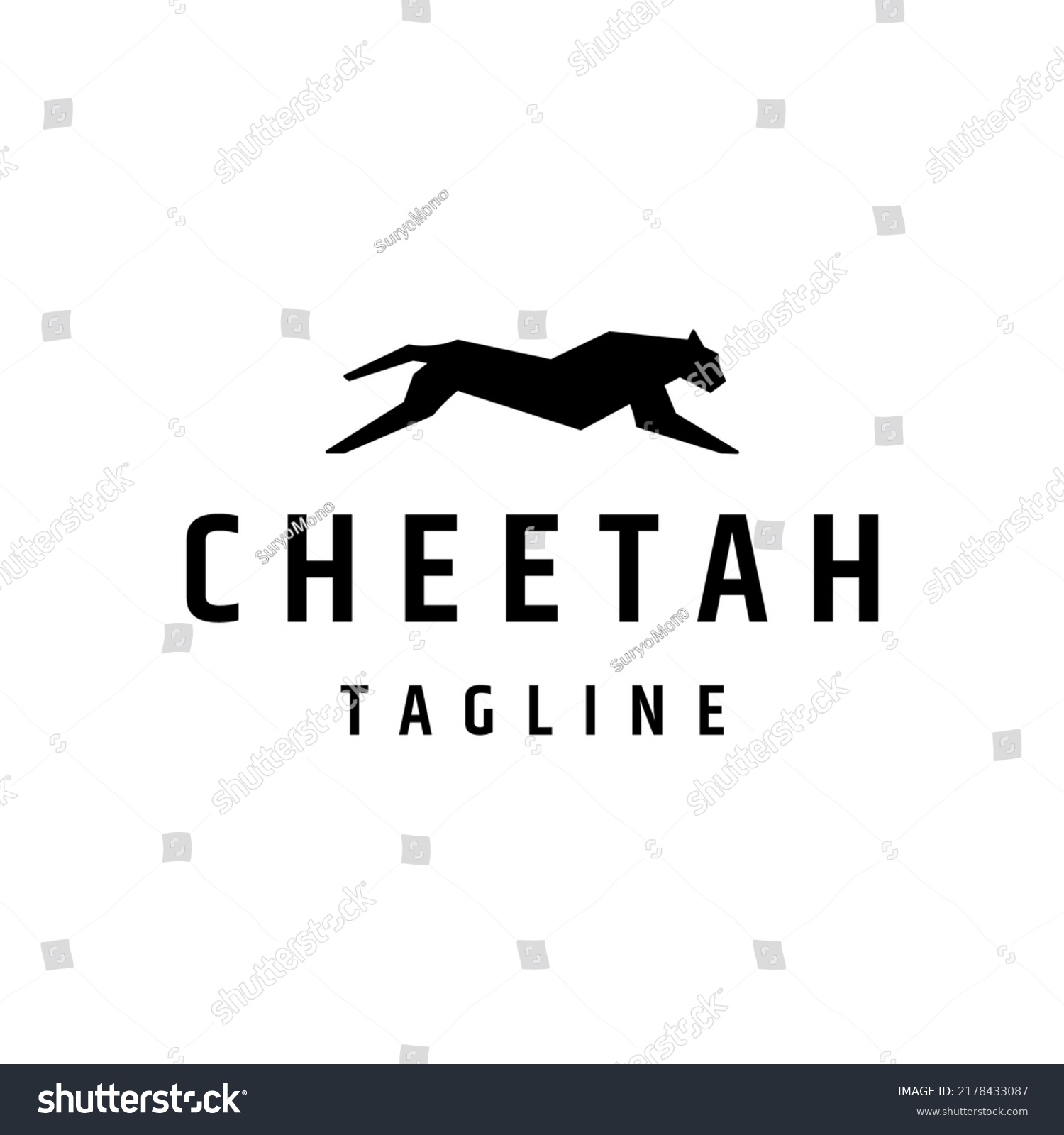 Cheetah Silhouette Logo Icon Design Template Stock Vector (Royalty Free ...