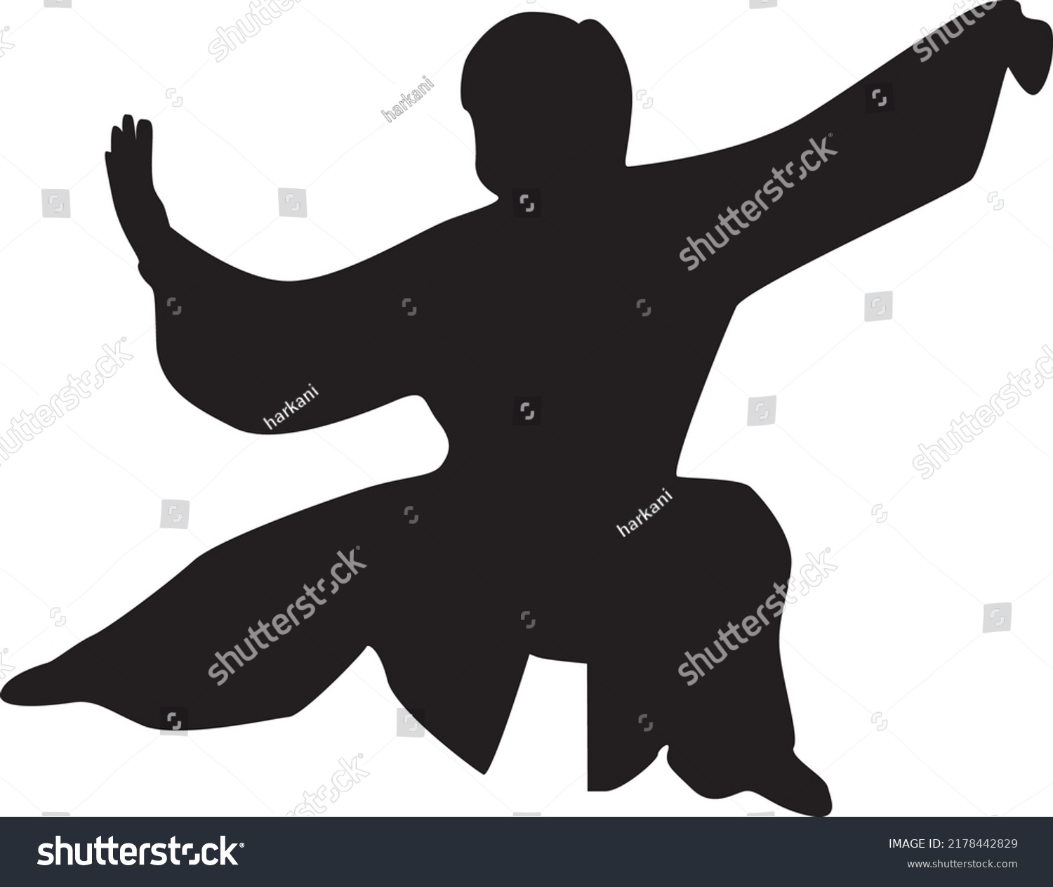 Tai Chi Chuan Woman Silhouette Vector Stock Vector (royalty Free 