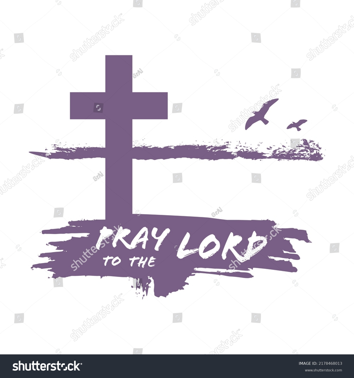 Christian Cross Grunge Brushstroke Pray Lord Stock Vector (Royalty Free ...