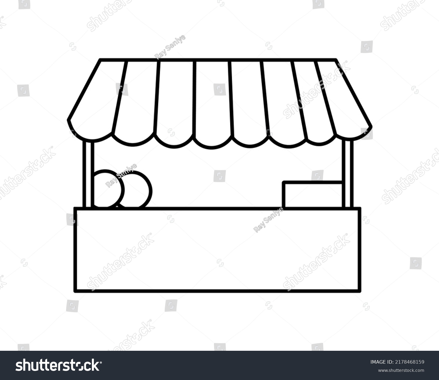 Market Stall Front View Hand Drawn Stock Vector (Royalty Free ...