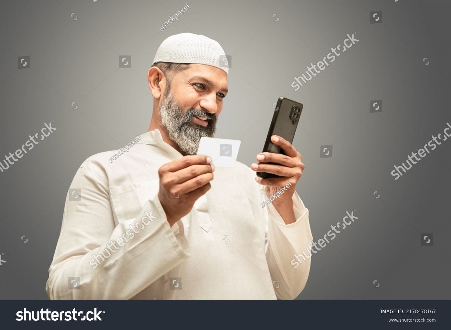 Happy Asian Indian Muslim Man Debit Stock Photo 2178478167 | Shutterstock