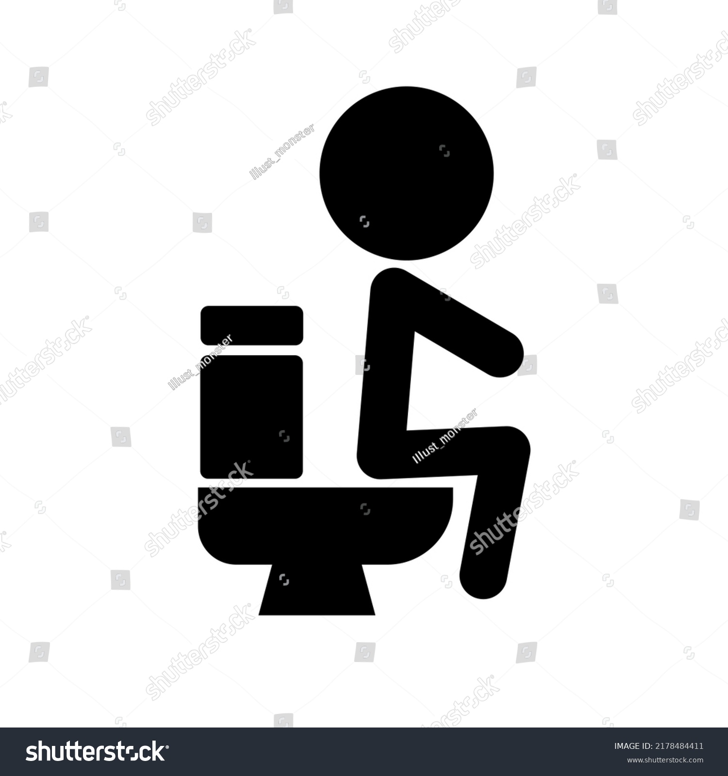 Person Urinating Toilet Bathroom Symbol Vector Stock Vector (Royalty ...