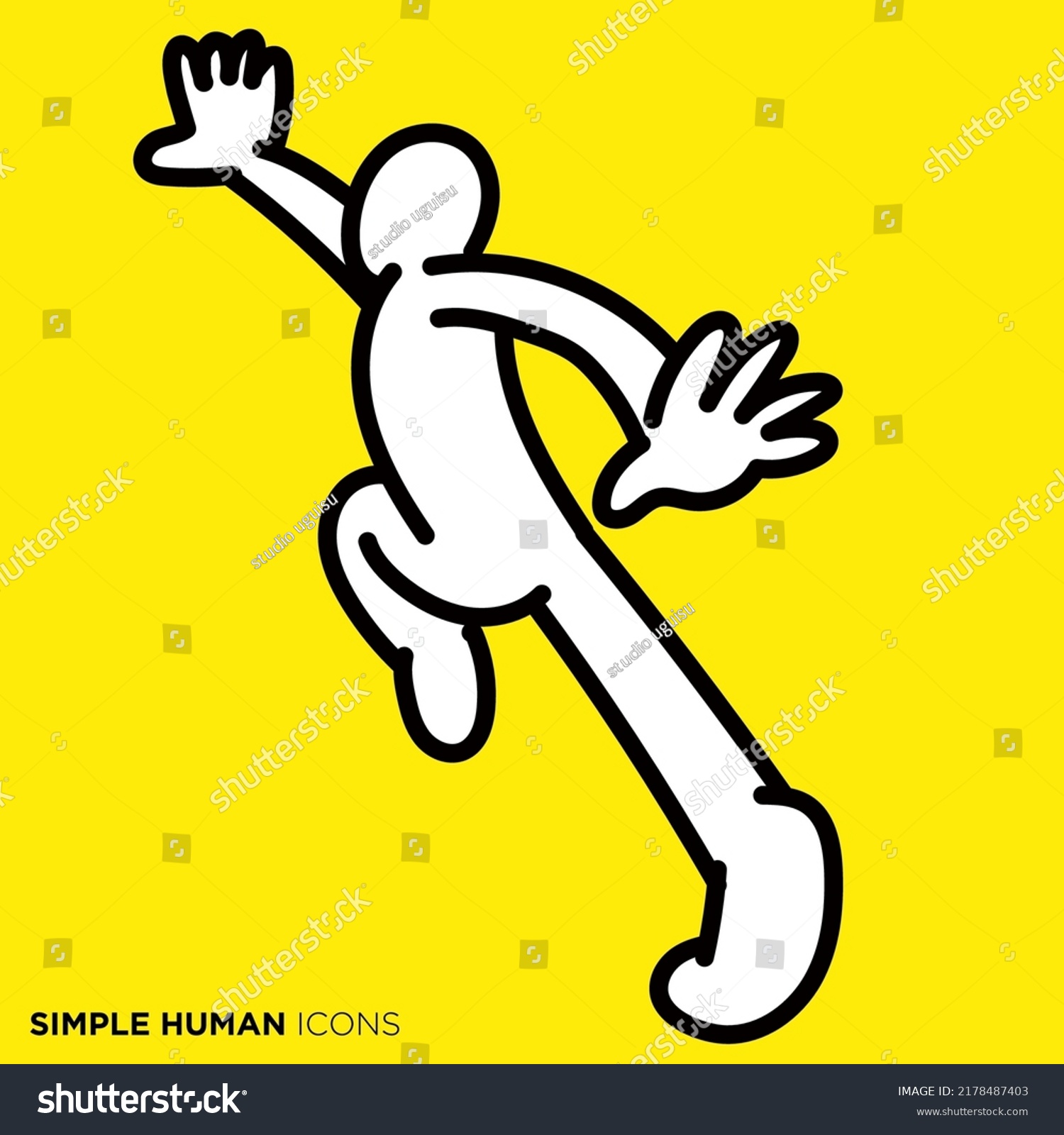 Pose Illustration Simple Person Chasing Person Stock Vector (Royalty ...