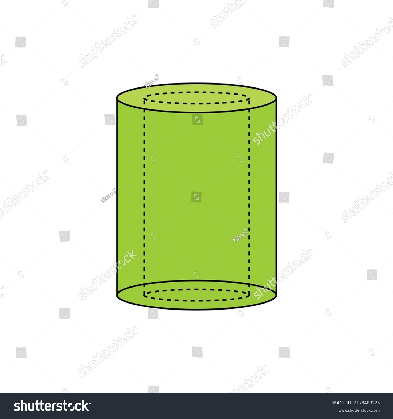 three-dimensional-figures-hollow-cylinder-stock-vector-royalty-free