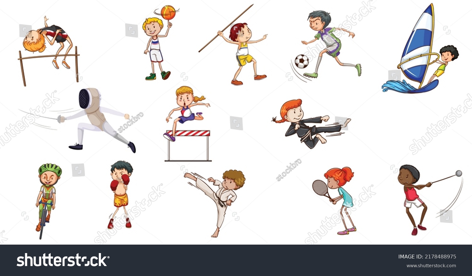 Different Types Sports Played By People Stock Vector (Royalty Free ...