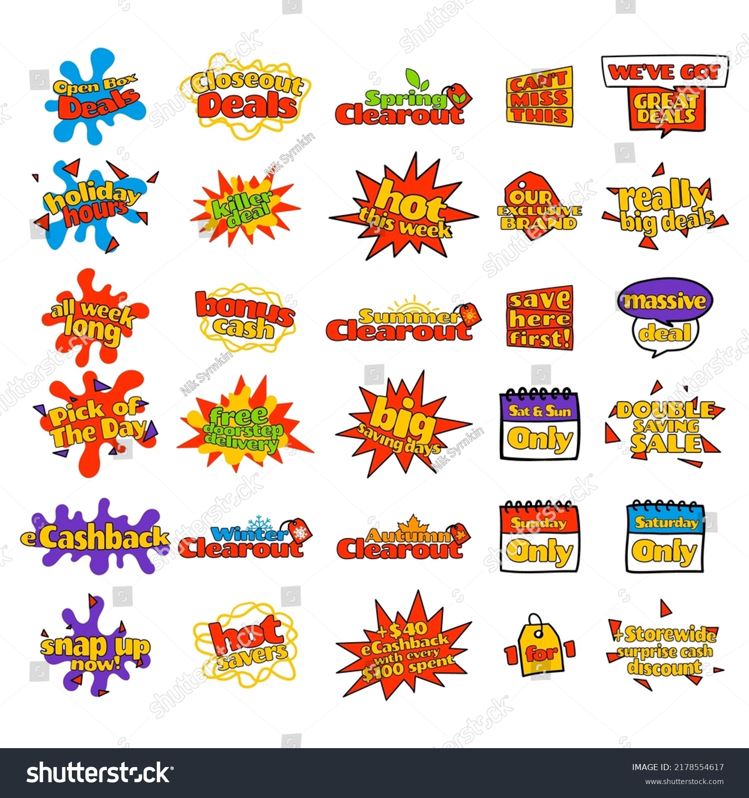 Big Set Original Promo Labels Vector Stock Vector (Royalty Free ...