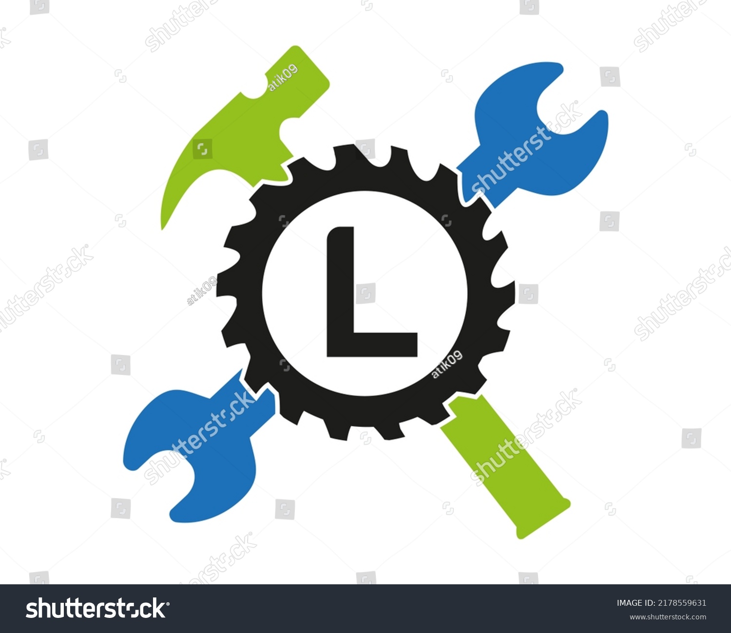 L Gear Logo Vector Full Color Stock Vector (Royalty Free) 2178559631 ...