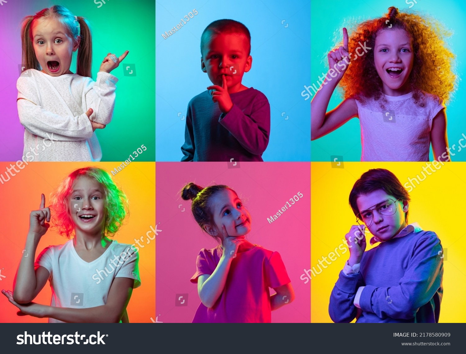 Ideas Childrens Emotions Set Portraits Little Stock Photo 2178580909 ...