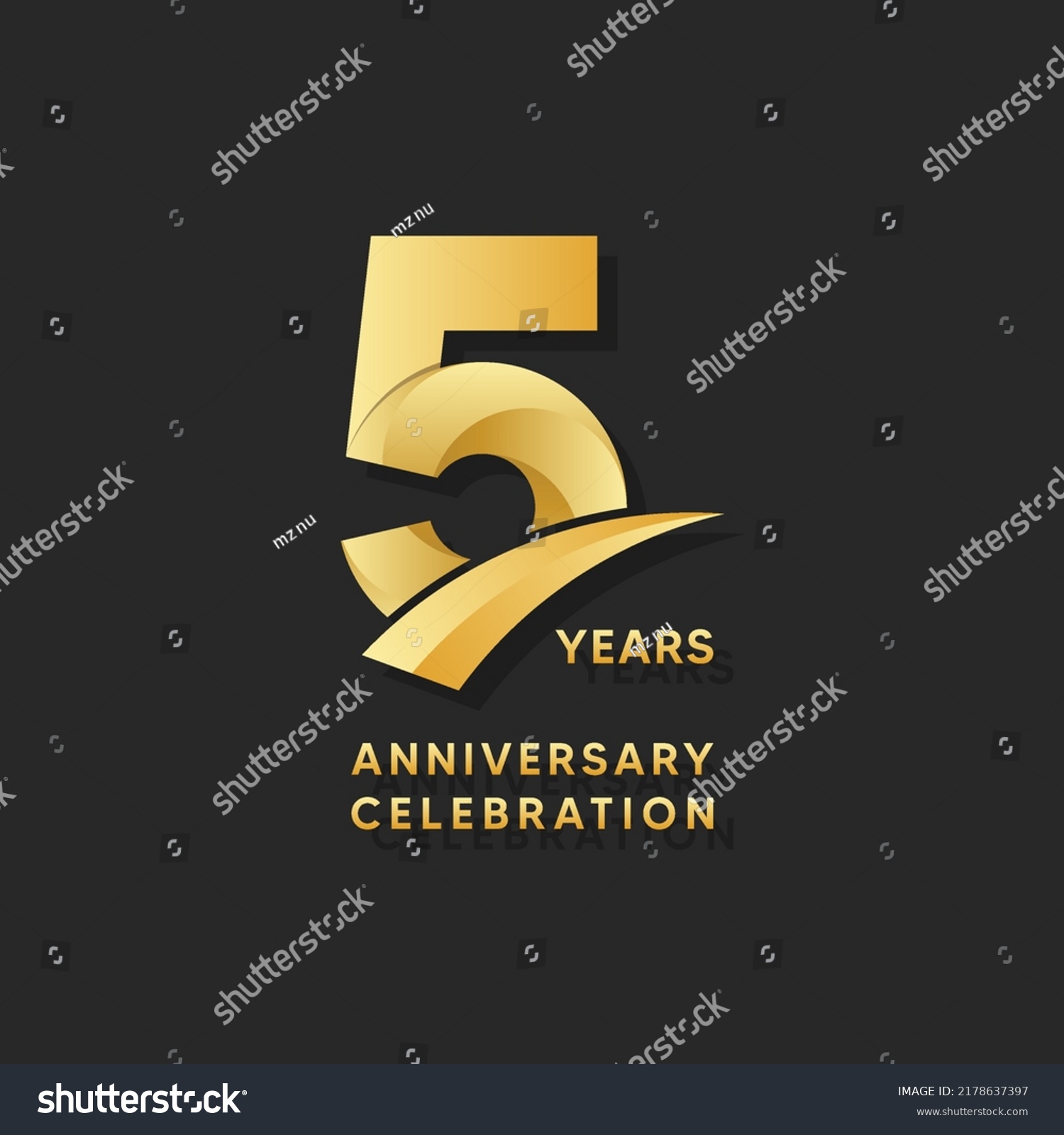 5th Year Anniversary Design Template Vector Stock Vector (Royalty Free ...