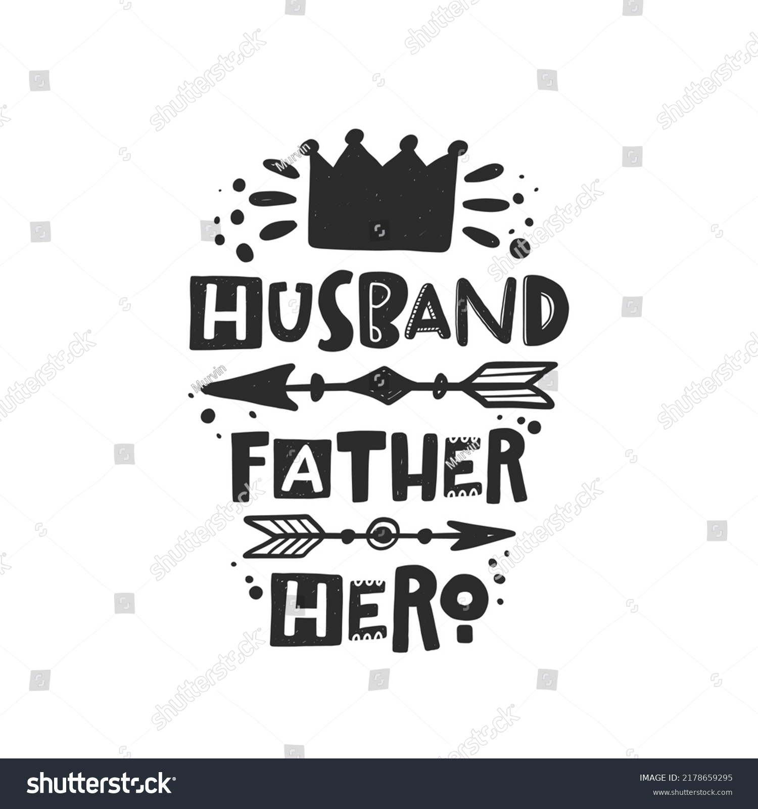 Husband Father Hero Hand Drawn Illustration Stock Vector (Royalty Free ...