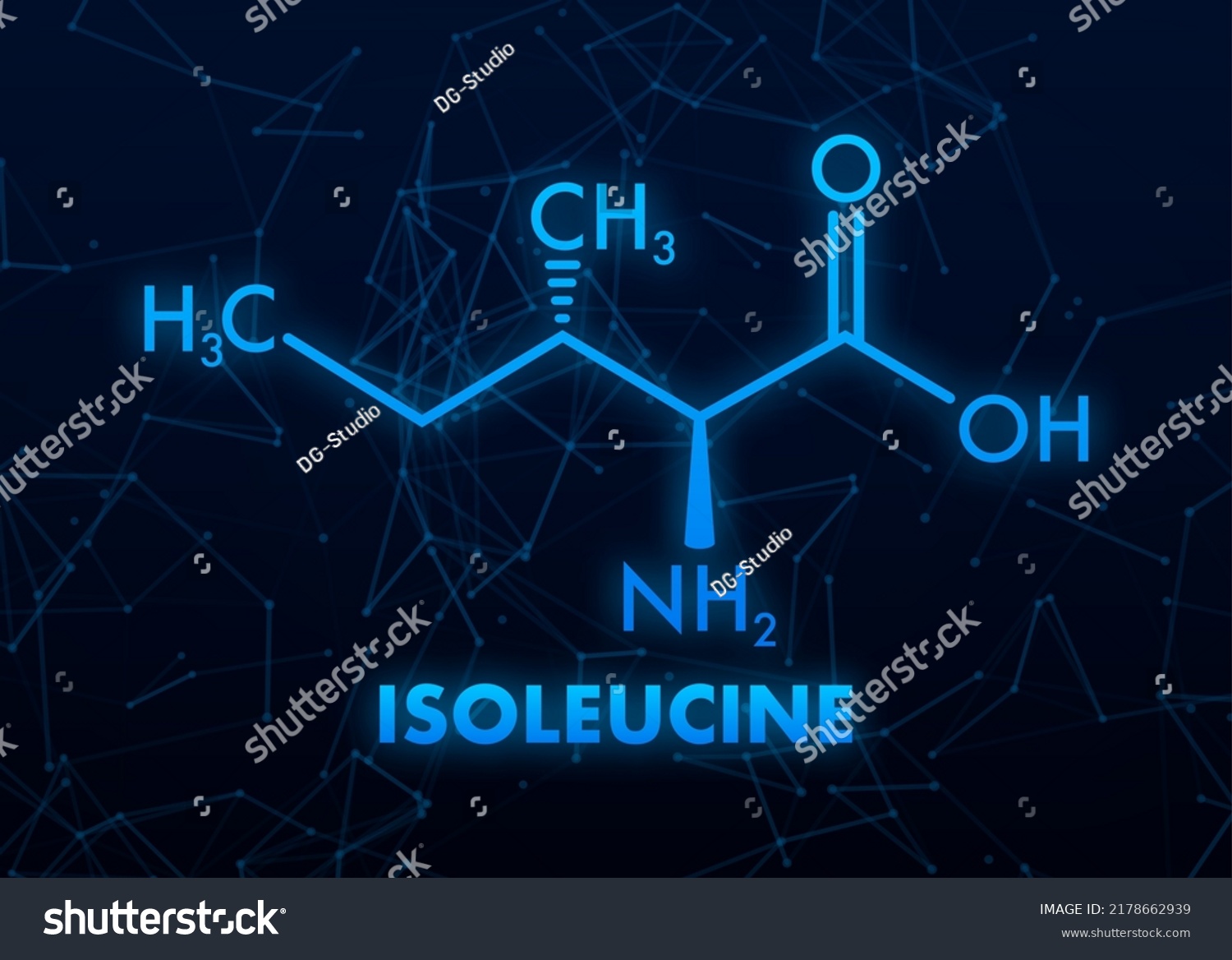 Isoleucine Amino Acid Chemical Molecular Formula Stock Vector Royalty Free