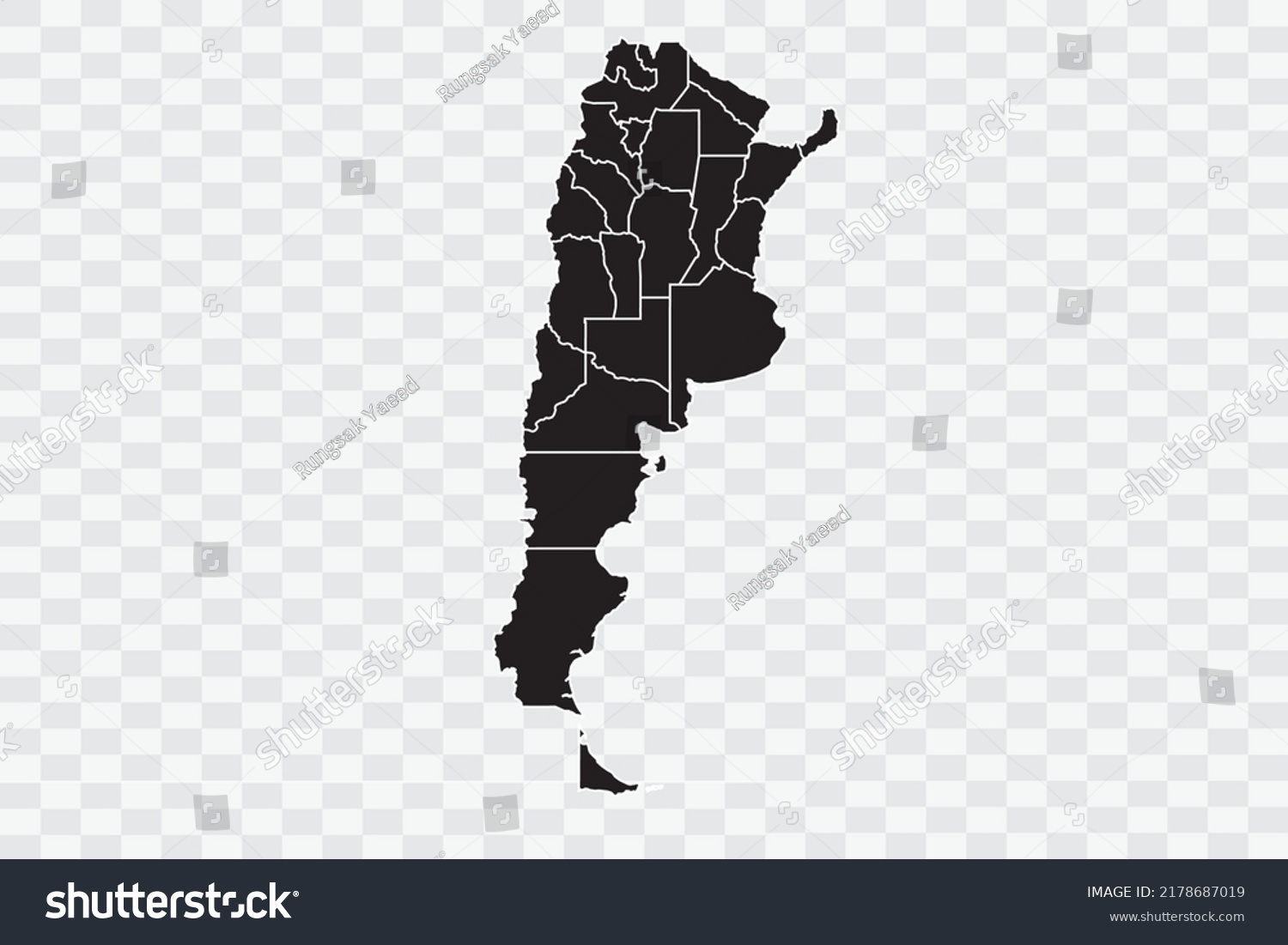 Argentina Map Black Color On White Stock Vector (Royalty Free ...