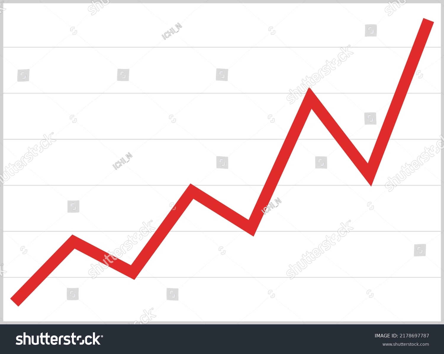 Vector Illustration Rising Line Chart Stock Vector (Royalty Free ...